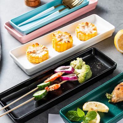 Kreative Keramik Western Food Teller Japanische Küche Rechteckiger Teller Snack Sushi Teller Hotel Restaurant Hot Pot Gericht
