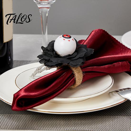 Skull Napkin Ring Halloween Ring, Pumpkin, Eyeball, Spider, Holder Spider for Holiday Dinner Table Decor, Party Supplies Decor