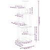 171688 vidaXL Cat Tree with Sisal Scratching Posts Light Grey 176 Cm