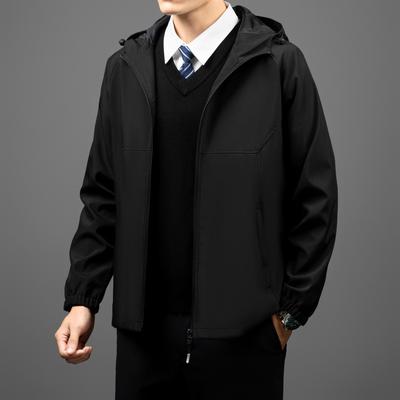 Kapuzenjacke für Herren für Frühling und Herbst, modisch, vielseitig, Business-Casual-Jacke für Herren