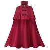Medieval Cloak With Shoulder Pads Men'S And Women'S Red Gothic Cloak Performance Costume Halloween Clothes