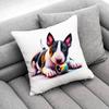 Bull Terrier Dog Puppy Throw Pillow Case For 45x45cm 40x40cm 55x55cm 50x50cm 30x30cm Square Car Pillowcase Shell