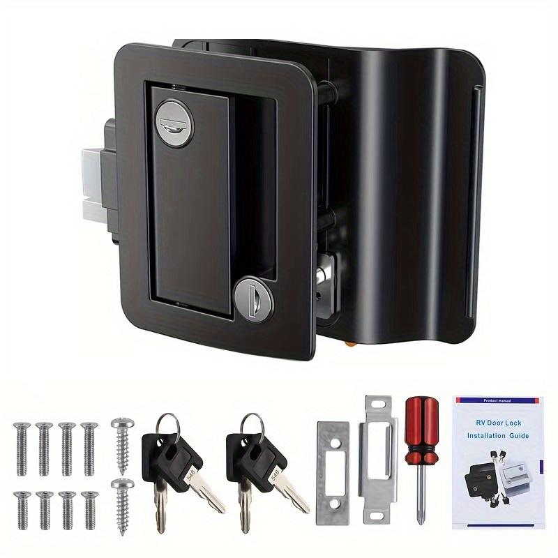 RV Entrance Door Lock Upgraded Black and White RV Door Lock Double Opening Safe and Practical RV Door Lock Easy To Install