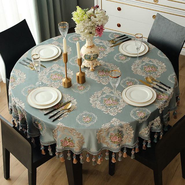 Fata De Masa Florala Eleganta Masa Rotunda Cu Cicuri Jacquard Husa Masuta De Cafea Pentru Petreceri Decor Interior