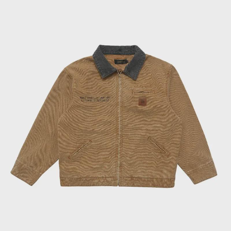 Lawfoo American Vintage J97 Unisex Retro Color-Block Lapel Casual Jacket