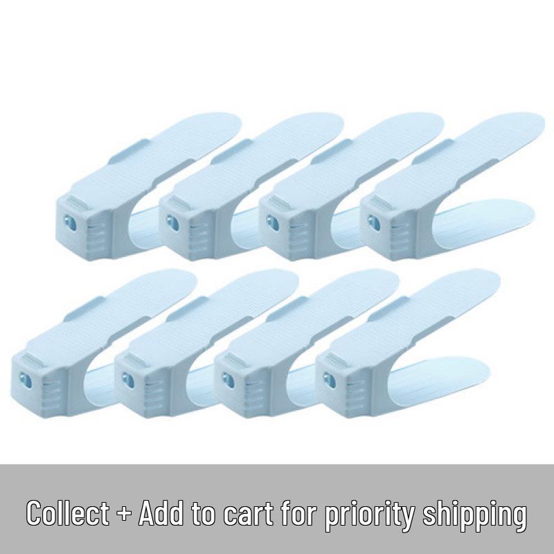 Raft de pantofi compact, reglabil, cu două straturi, pentru depozitare cu economie de spațiu în cămine și locuințe