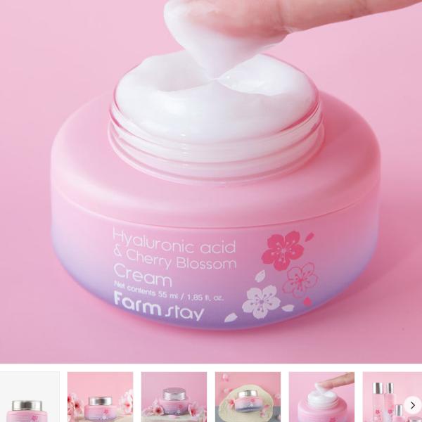FarmStay Hyaluronsäure- und Kirschblüten-Toner 150 ml, Emulsion 120 ml, Serum 35 ml, Creme 55 ml  (15 Optionen)
