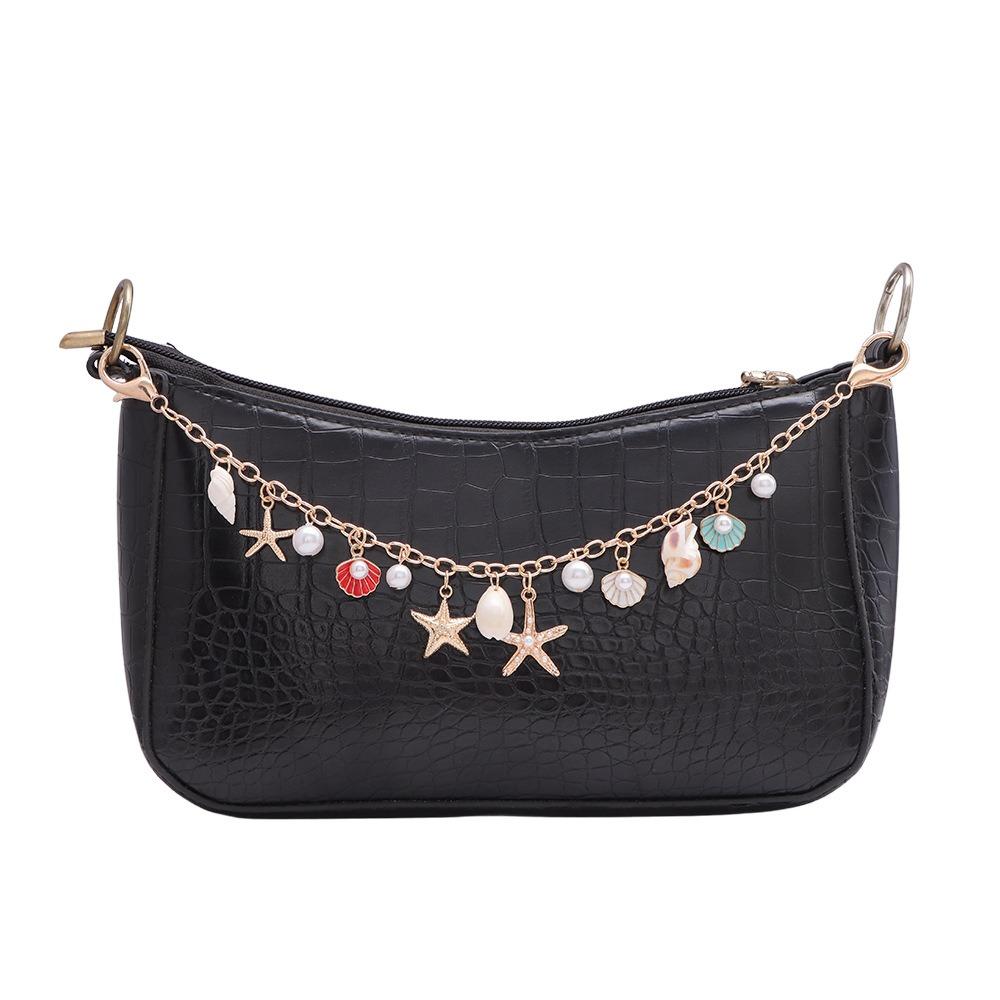 

DIY Decoration Starfish Conch Pearl Bag Pendant Lanyard Metal Chain Bag Charms Accessory Key Chain Handle Chain Bag Chain