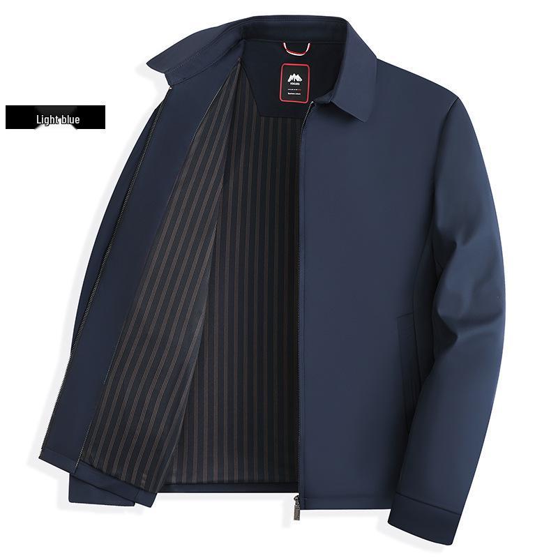 2026 Men's High-Grade Business Casual Stand-Up Collar Jacket: Spring/Autumn Middle-Aged Dad's Top