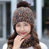 Cappello autunnale e invernale da donna in pile ispessito caldo cappello di lana sciarpa set da due pezzi versatile dolce antivento per il ciclismo