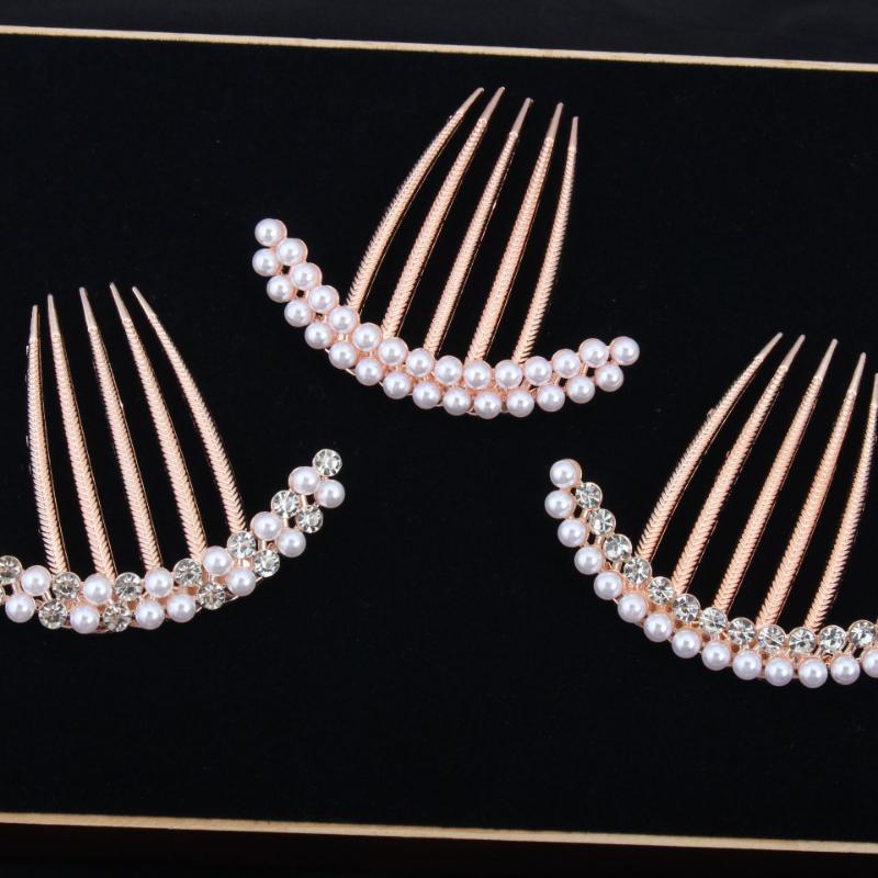 Pearl Alloy Comb Hairpin Hairpin Simple Hair Comb Temperament Hair Flower Hairpin Female Ball Head Hairpin Hair Accessories
