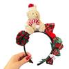 Christmas Party Accessories Plaids Bowknot Plush Hair Barrettes Seasonal Headband Family Gathering Celebration Dress Up