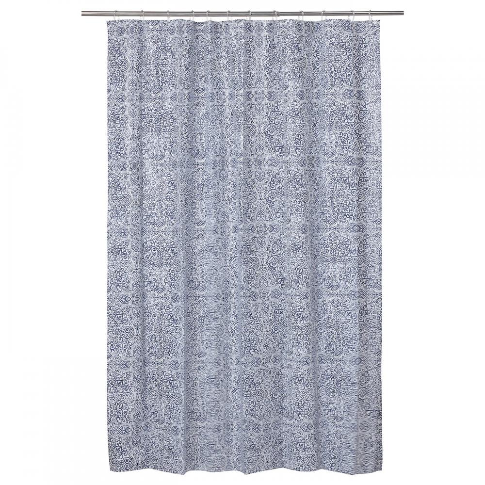 

IKEA NGSKLOCKA Ensklocka Шторы для душа бело-синие 180x200 см