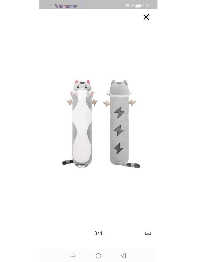 Colorful Cat & Salamander Halloween Pillow - Cute Long Strip Cushion for Couples