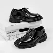 Platform Shoes for Men Brand Leather Shoes Business Dress Shoes Japan All-Match Casual Wear-Resistant Footwear Chaussure Homme