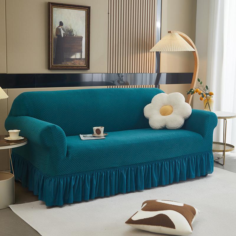 All-Inclusive Elastischer Sofabezug, Wasserkräuselrock, Universeller Sofabezug, Schutzbezug für Wohnzimmer-Büro-Sofa