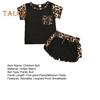 2Pcs Leopard Print Outfit for Baby Girl Summer Short Sleeve Pocket Round Neck Top Shorts Cute Sisters Matching Suit for Daily Wear Photography Parties