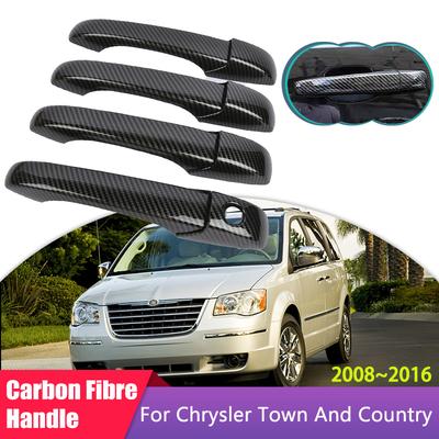 Carbon Fiber Door Handle Cover Fit for Chrysler Town And Country Voyager 2008~2016 Car Accessories Gadget Decorate Sticker Trim