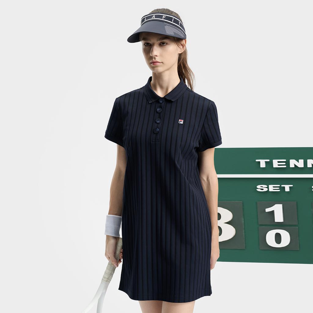 New FILA Short Sleeved Dress Women's RD Royal Blue A11W433303FNV