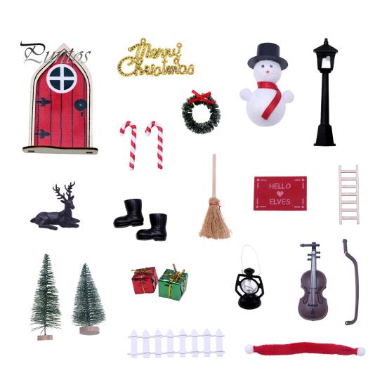 

Рождественский набор дверей в виде гнома, Рождественский винтажный стиль, мини-компактная изысканная деревянная дверь в виде гнома с миниатюрными коробками Sets