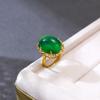S925 Gold-Plated Sterling Silver Egg-Shaped Adjustable Ring