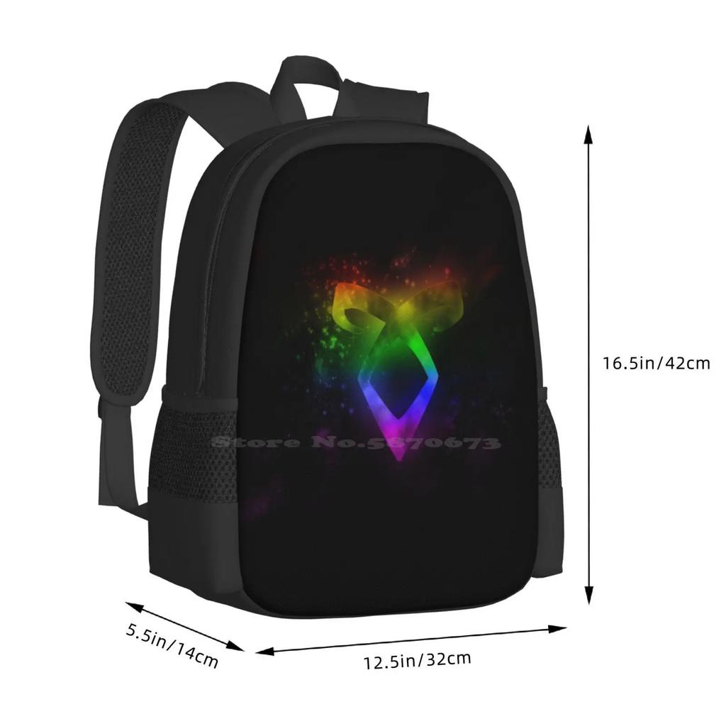 Shadowhunters Rainbow Pride Angelic Rune Lgbt Bag Backpack For Men Women Girls Teenage Rainbow Pride Saveshadowhunters Angelic