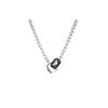 Kubanische Kette Schwarz und Silber Doppelring Anhänger Edelstahl Halskette Herren Halskette EGS2937040