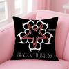 Black V-Veil B-Brides Band Cushion Cover Linen Pillowcase Cover Soft Decor For Sofa Home Room