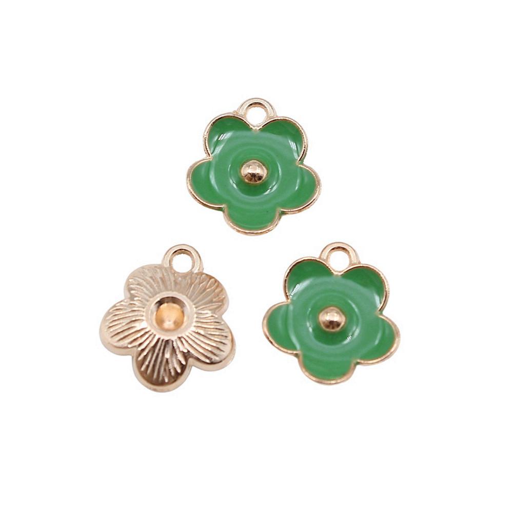 Enamel Charms Multi Color Flower Pendants For Floral Themed Jewelry