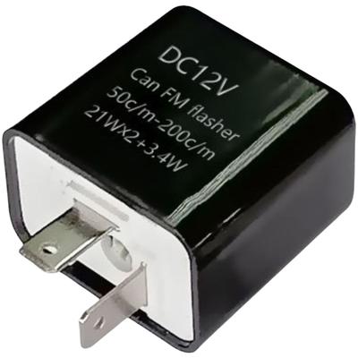GRmkt Pisca LED DC Velocidade de Pisca Universal Sinal Único Relé Preto, Prevenção de Hiper-Pisca, Motocicleta, 12V, 2 Pinos, Ajustável, Relé, Unidade,