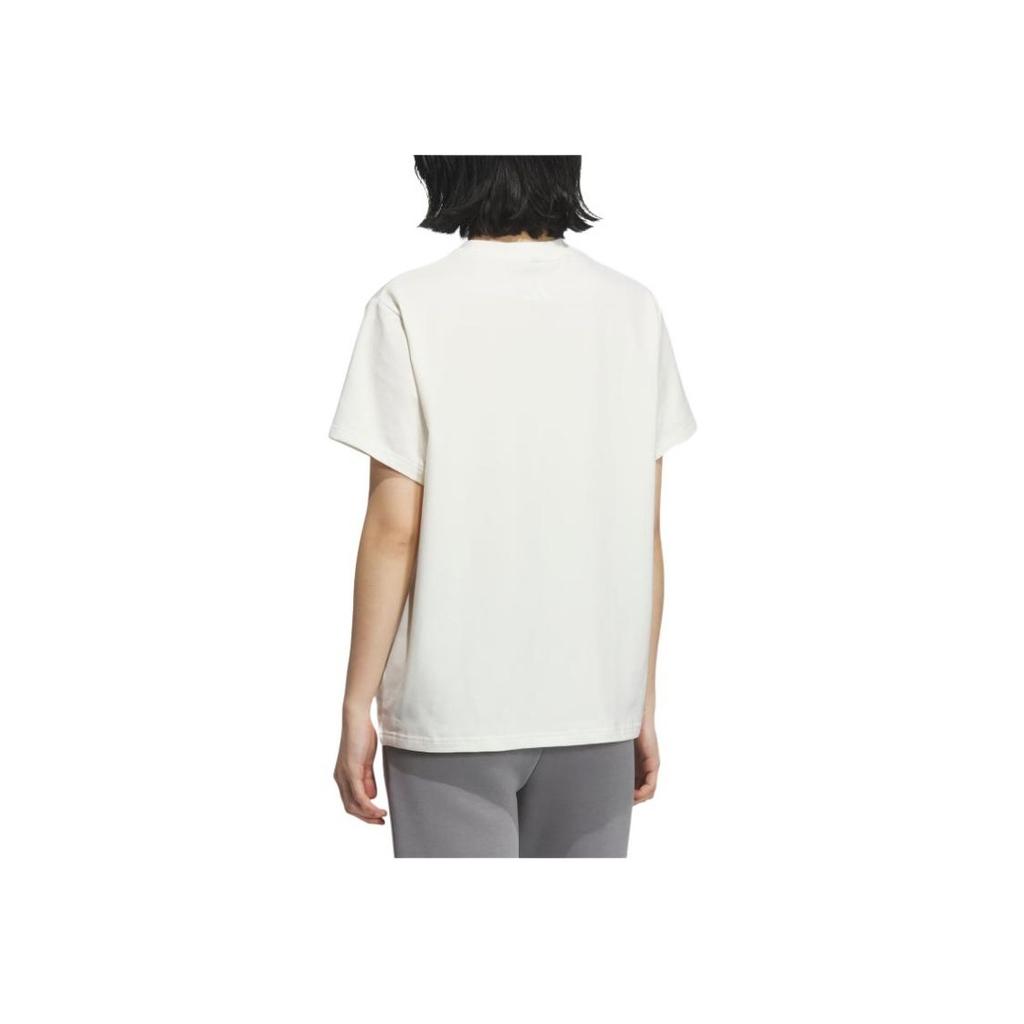 Adidas Graphic Logo Round Neck Sports Casual Short Sleeve T-Shirt Women T-Shirts Han-Jade-White KC0970