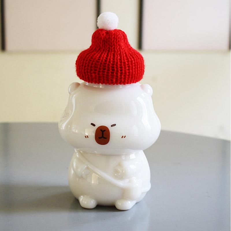 350/500Ml Capybara Milk Juice Tea Bottles Cartoon Shape Drink Bottle Plastic Transparent Beverage Cup Candy Biscuits Sealed Jar