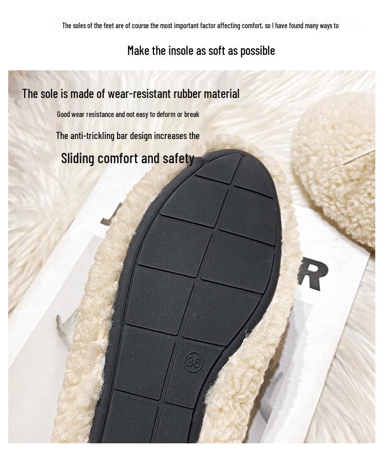 2025 Damen Fellige Lammwolle Schleife Herbst Winter Flache Freizeitschuhe