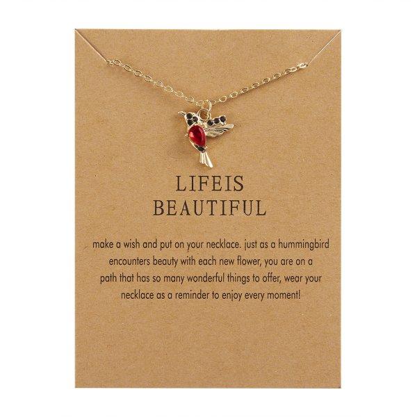 

Hummingbird Chain Necklace Exquisite Blue Enamel Bird Pendant Clavicle Chain Necklace For Women Party Anniversary Zircon Gifts