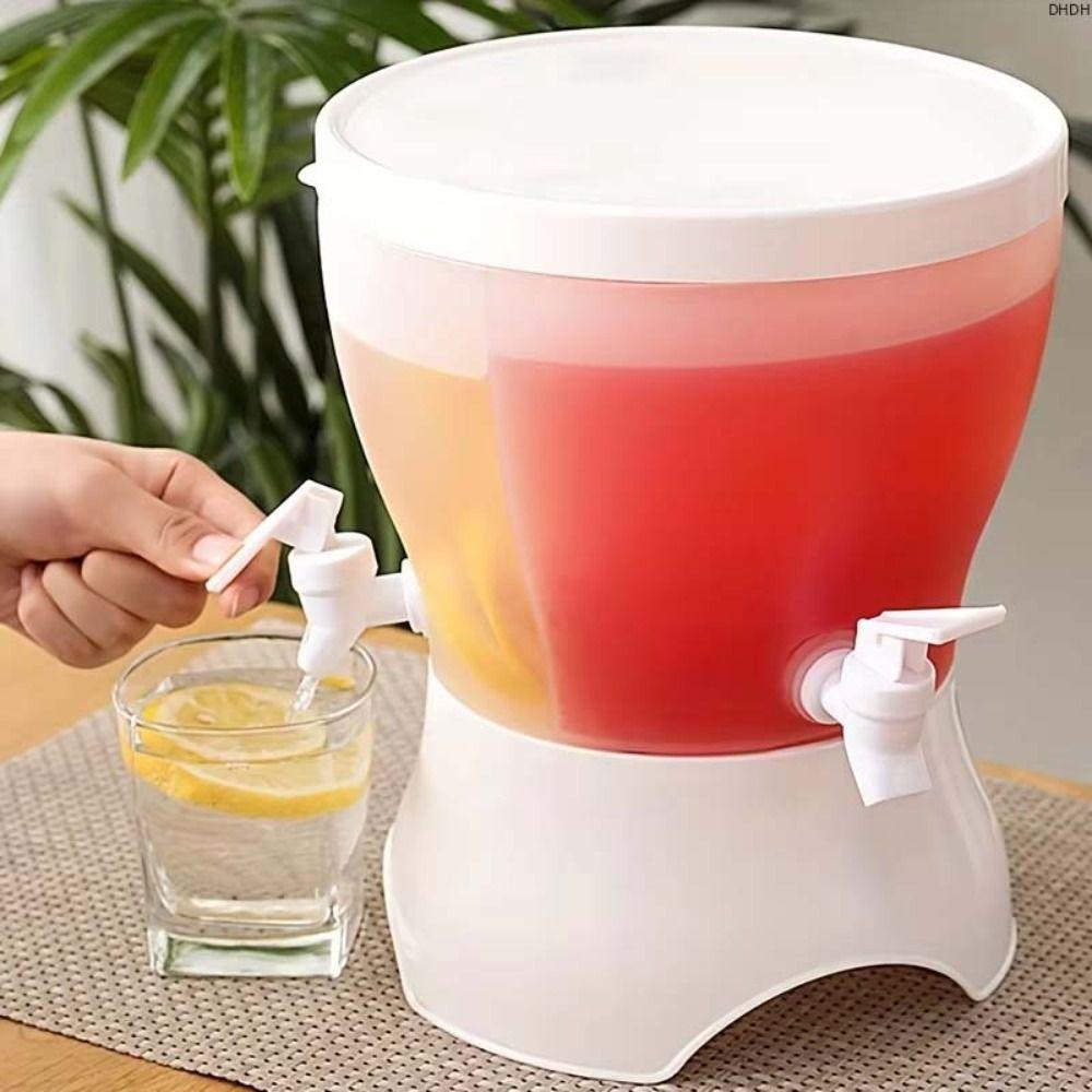 Rotatable Refrigerator Water Bottle with Separator Juice Bucket Portable Water Storage Bucket Home