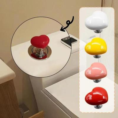 Heart Shape Toilet Presser Love Toilet Press Button Bathroom Water Tank Buttons Push Switch Bathing Room Decor Nail Protector