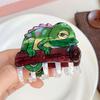 Hair Claw with High-Elastic Spring, Cat Mammoth Lizard Pattern Hair Clip with Ice-Cracked Pearlescent Texture, Firm Grip Shower Back Head Hair Claw