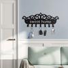 Wall Mounted Key Holder with Black Metal Row Hooks - Ideal for Decorative Wall Key Storage and Organization