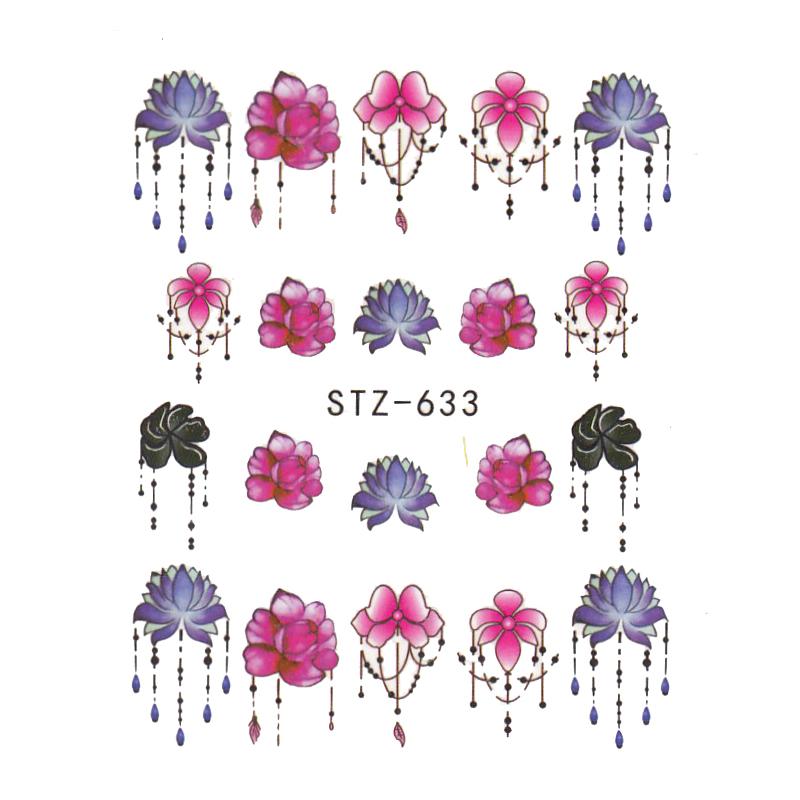 1 lapos vízáteresztő körömmatrica matrica körömdíszítés virág pillangó kaktusz levél geometria