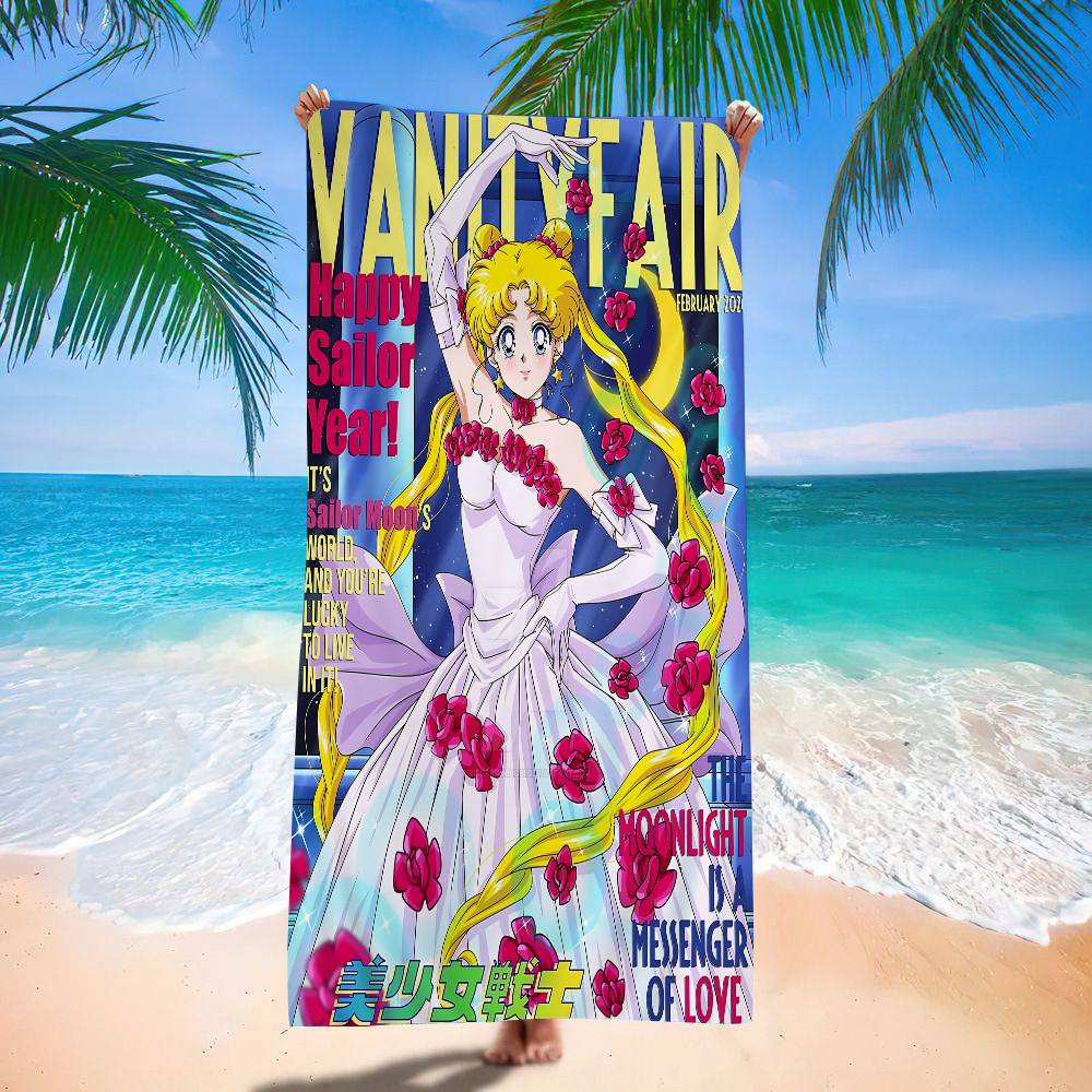 Lovely S-Sailor M-Moon Microfiber Beach Towel Absorbent Quick Dry Soft Yoga Swimming Resort Mountain Climbing Towel