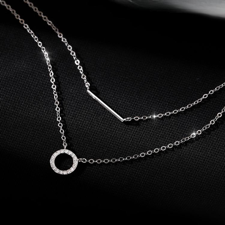 Colier cu două straturi, lanț pentru clavicule feminine, temperament simplu, pandantiv cu design de nișă, lanț de vară de înaltă calitate.