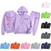 Children's Fashion  Long Sleeve Zipper Hooded Sweatshirt Sweatpants Print Pocket Sweatshirt Set