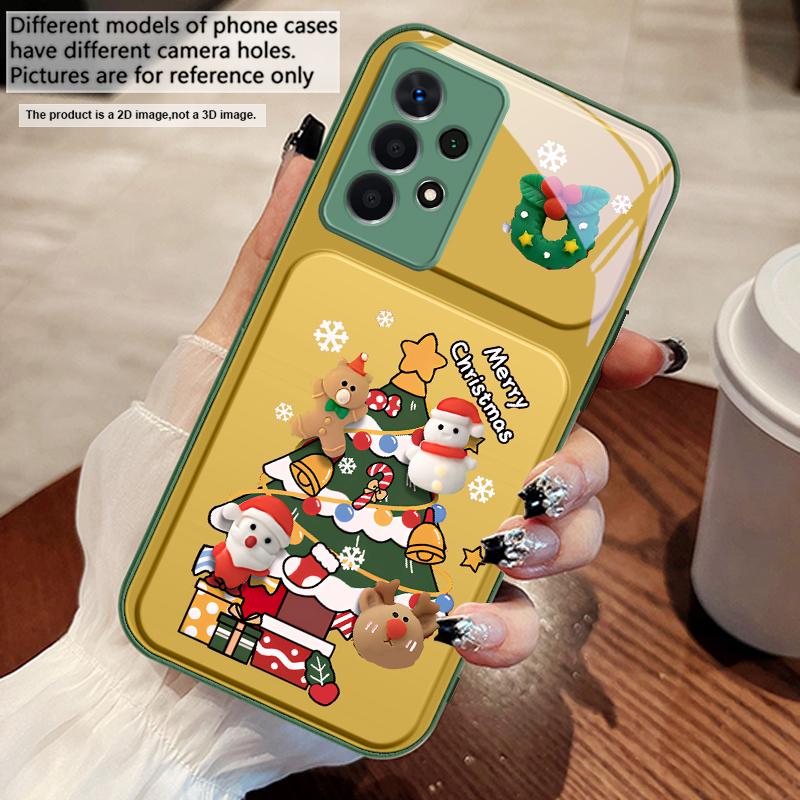 Cartoon Christmas tree For Samsung A73 72 71 A70 56 55 54 A53 52 51 50 42 A35 A34 33 32 31 26 25 24 23 22 30 glass phone case
