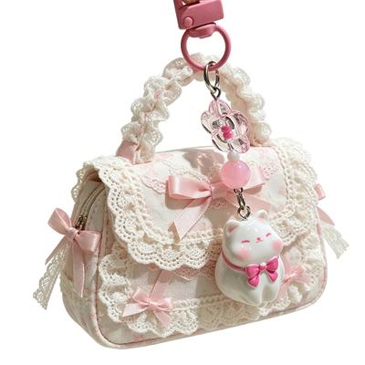 Schlüsselanhänger Anhänger 3D Katzenperlen Schlüsselring Schlüssel Taschen Design Mini Größe Handy Lanyard Vielseitiges Hängeornament