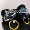 Punk Rock Cat Plush Keychain Stuffed Doll Cat Pendant Kid Gift Black Cat Plushies  Boy Girl
