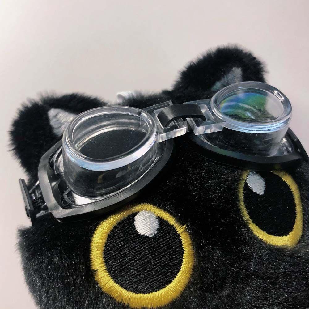 Punk Rock Cat Plush Keychain Stuffed Doll Cat Pendant Kid Gift Black Cat Plushies  Boy Girl