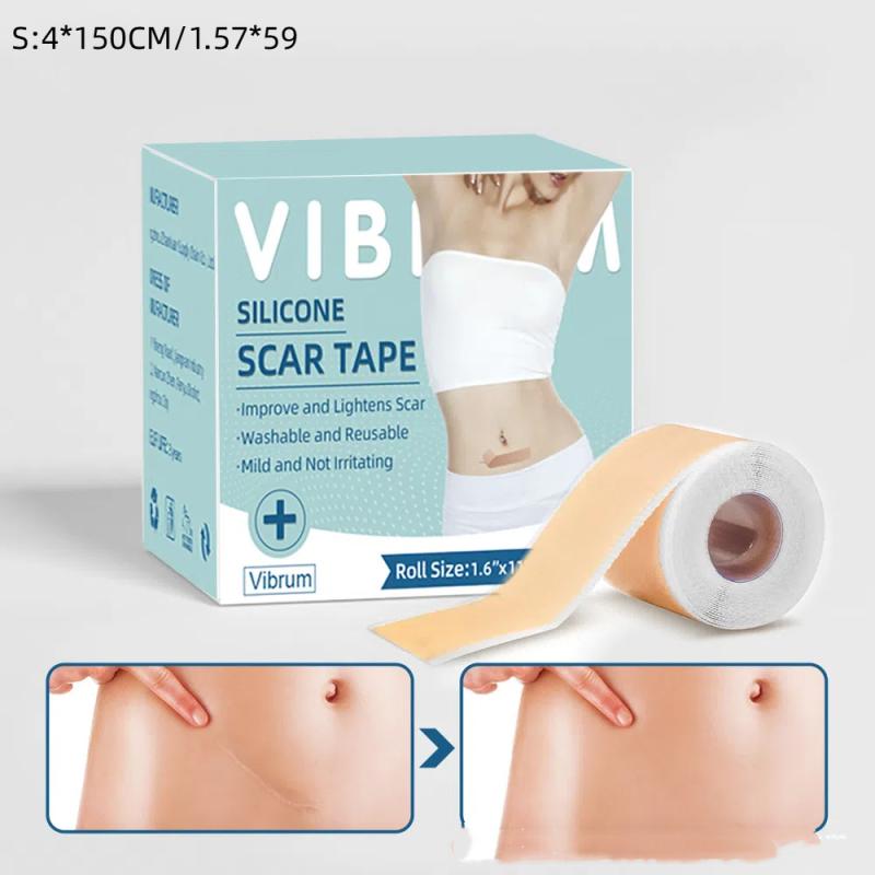 1 Roll 150/300cm Silicone Scar Sheets Medical Grade, Reusable Scar Tape For Keloid, C-Section, Surgery, Burn, Acne Waterproof
