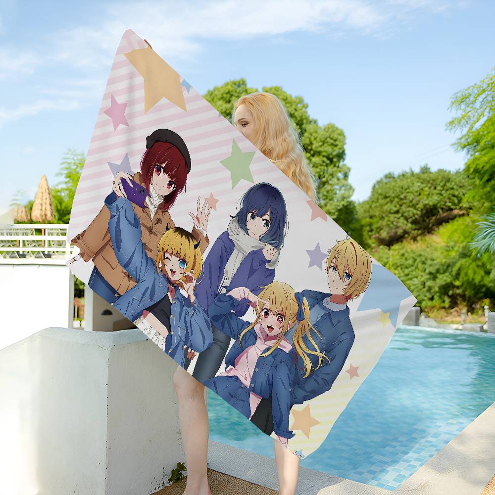 Anime O-Oshi No K-Ko Microfiber Printed Beach Towel Mountain Climbing Yoga Beach Swimming Running Absorbent Soft Towel