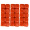 30 STUKS 16MM Blanco Dobbelstenen Set Plastic Afgeronde 6-zijdige Dobbelstenen Kubussen Voor Spel Feest Plezier DIY Sticker Wiskunde Onderwijs Oranje