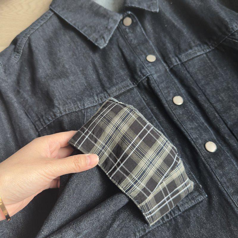 2026 Spring Retro Color Block Patchwork Denim Jacket - Women's Slim-Fit Casual Lapel Short Coat